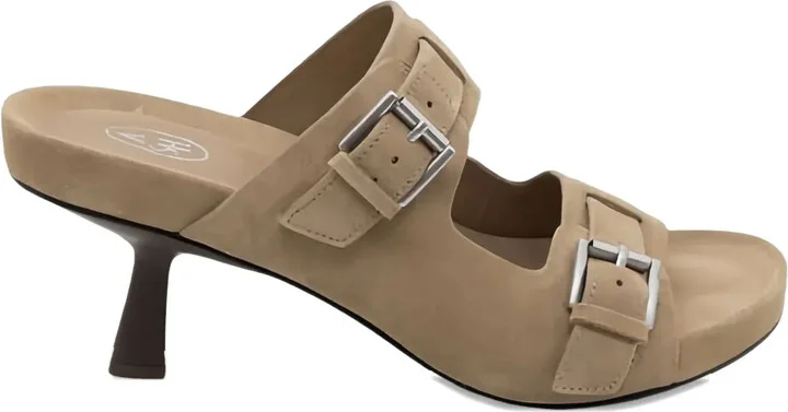 27,5mm Double-Buckle Suede Heeled Sandals