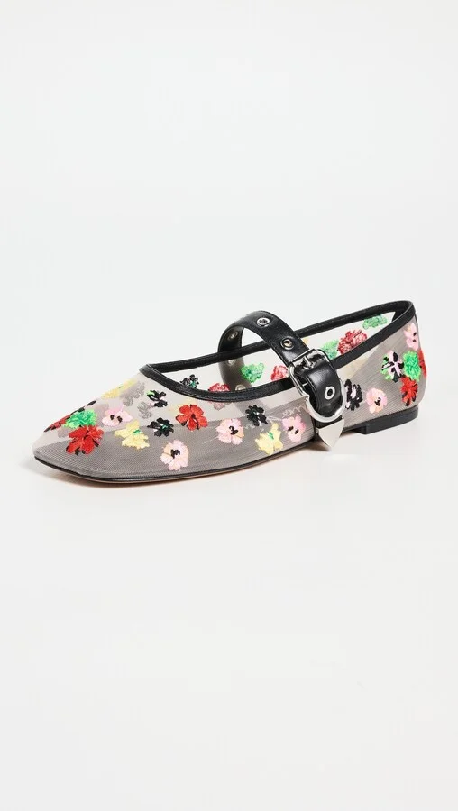 3.1 Phillip Lim ID Flowerworks Mesh Mary Jane Flats - Image 2