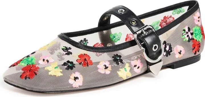 3.1 Phillip Lim ID Flowerworks Mesh Mary Jane Flats