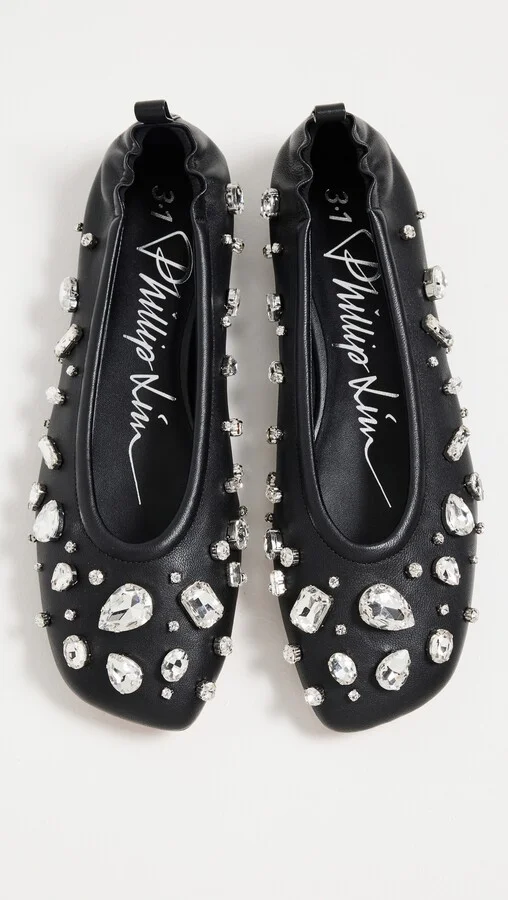 3.1 Phillip Lim ID Stretch Back Ballet Flat with Gems - Image 3