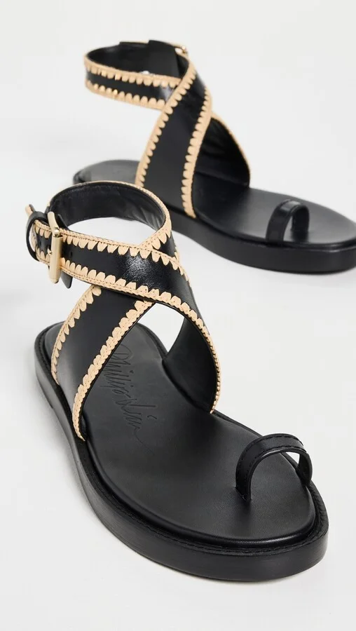 3.1 Phillip Lim Naya Raffia Ankle Wrap Sandals - Image 3