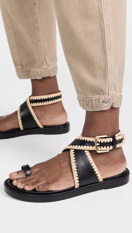 3.1 Phillip Lim Naya Raffia Ankle Wrap Sandals - Image 4