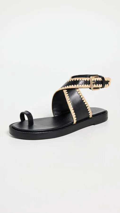 3.1 Phillip Lim Naya Raffia Ankle Wrap Sandals - Image 5