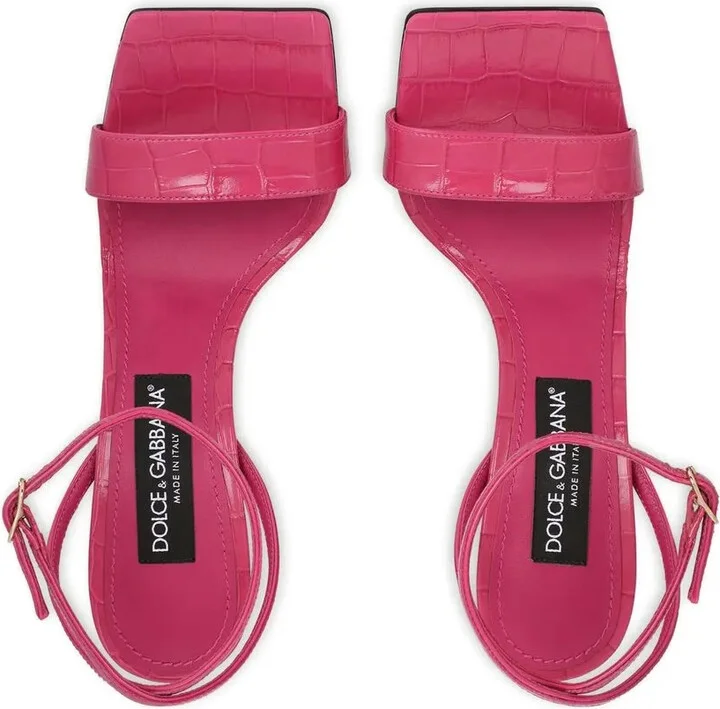 3.5 105mm Crocodile-Embossed Leather Sandals - Image 4