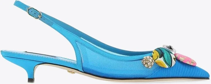 30 Bejeweled Buttons Slingback Pumps