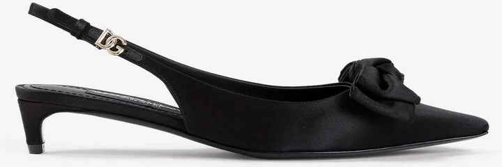 30 Pointed Slingback Satin Pumps
