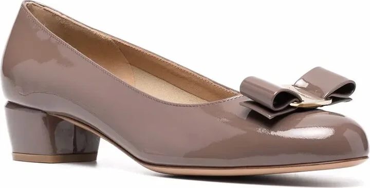 30mm Bow-Detail Block-Heel Pumps - Image 2