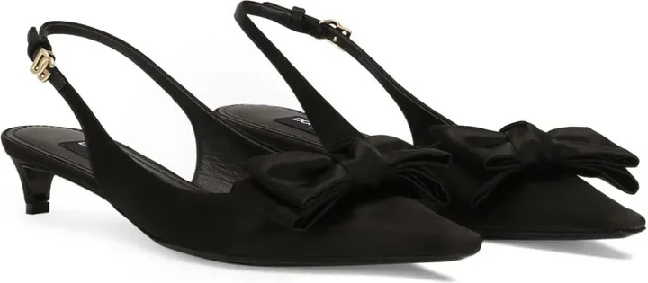 30mm Bow detailing slingback pumps - Image 2