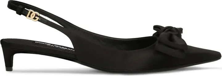 30mm Bow detailing slingback pumps