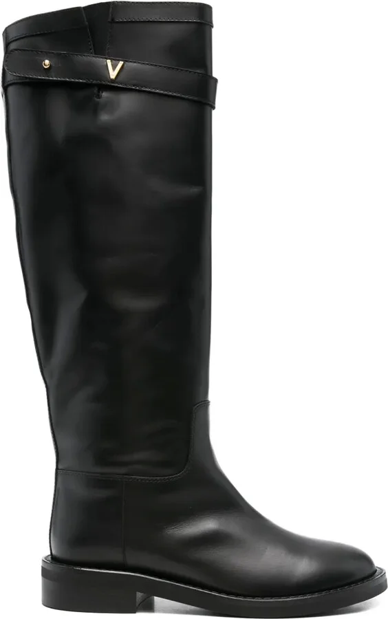 30mm Buckle-Fastening Leather Boots
