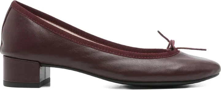 30mm Camille bow-detail block-heel pumps