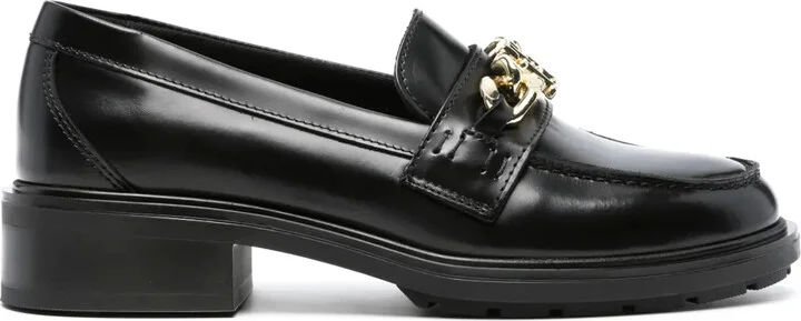 30mm Chain-Trim Leather Loafers