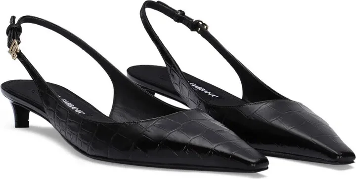 30mm Croc-Effect Slingback Pumps - Image 2