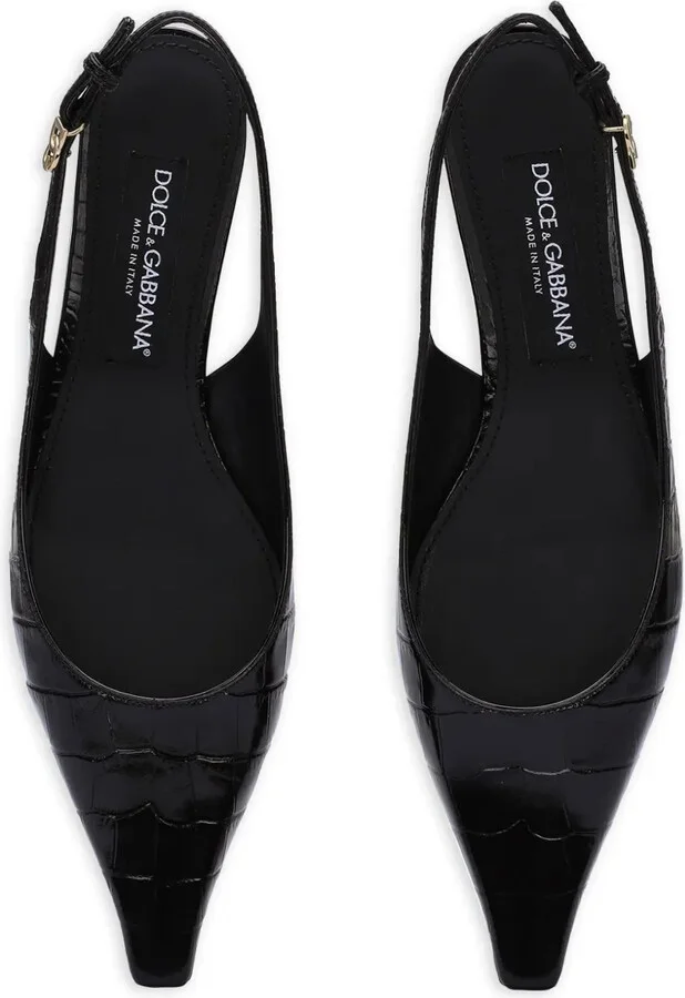 30mm Croc-Effect Slingback Pumps - Image 4