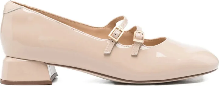 30mm Daiss buckled block-heel pumps