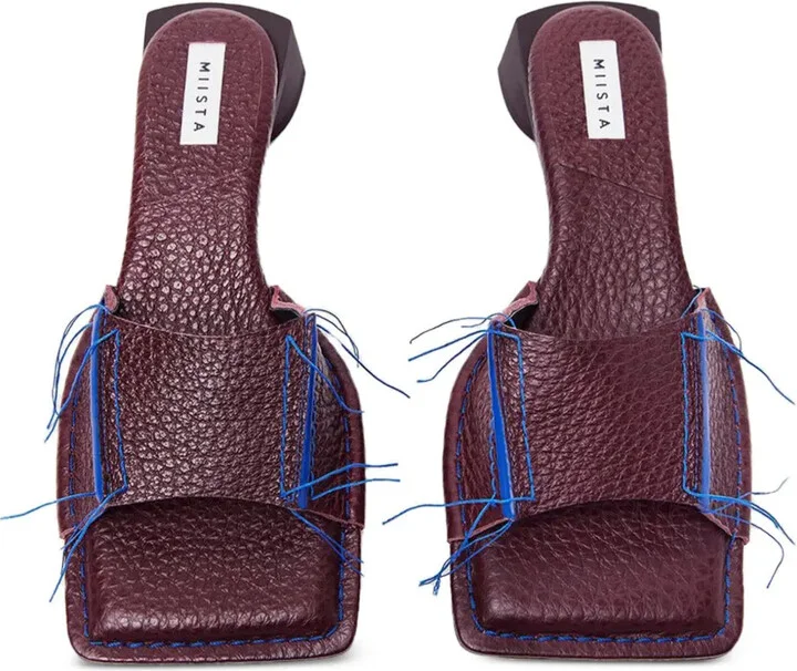 30mm Fifi square-toe frayed-edge mules - Image 2