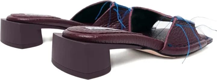 30mm Fifi square-toe frayed-edge mules - Image 3