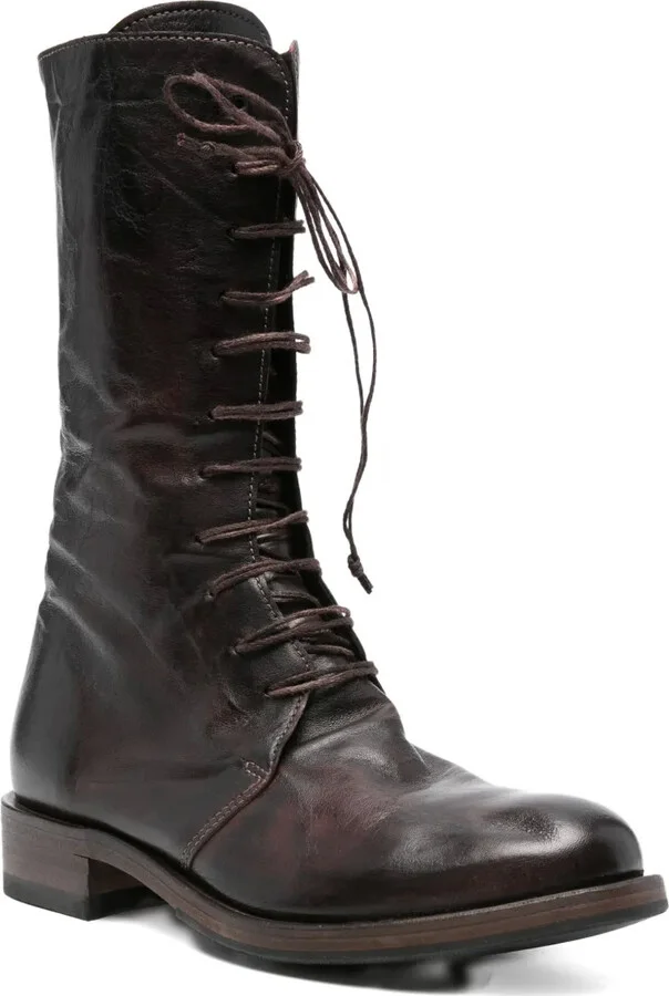 30mm Lace-Up Leather Boots - Image 2
