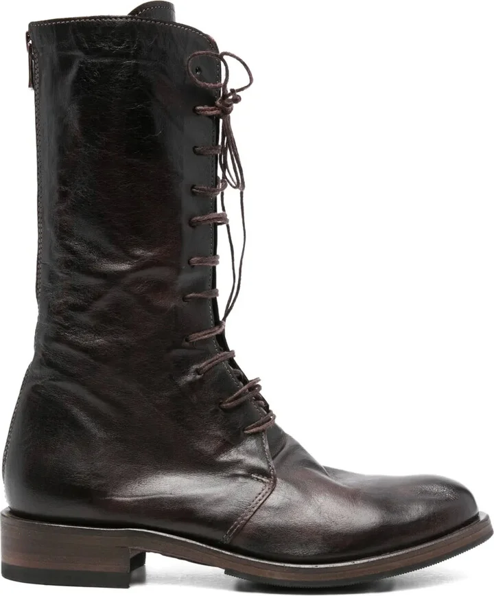 30mm Lace-Up Leather Boots