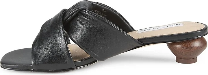 30MM Leather Knot Slide Sandals - Image 4