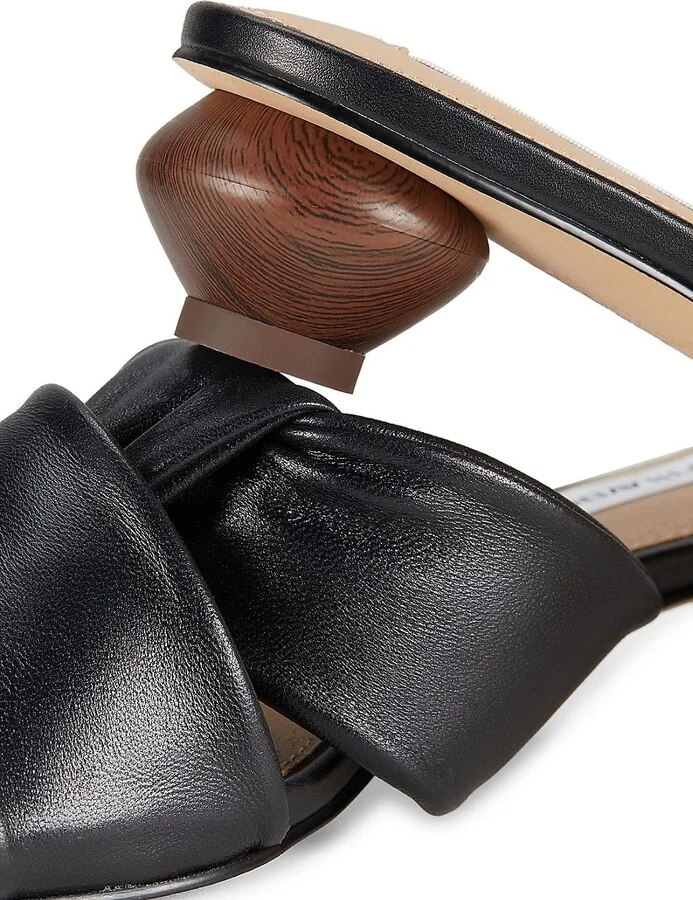 30MM Leather Knot Slide Sandals - Image 6