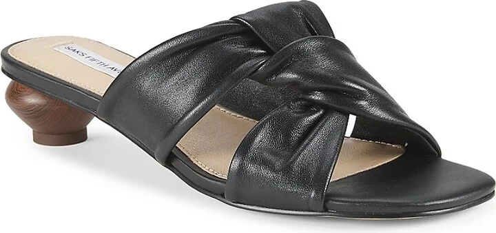 30MM Leather Knot Slide Sandals - Image 2