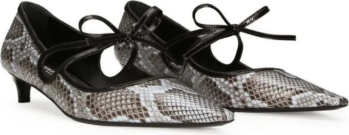 30mm Leather Ribbon-Tie Pumps - Image 2