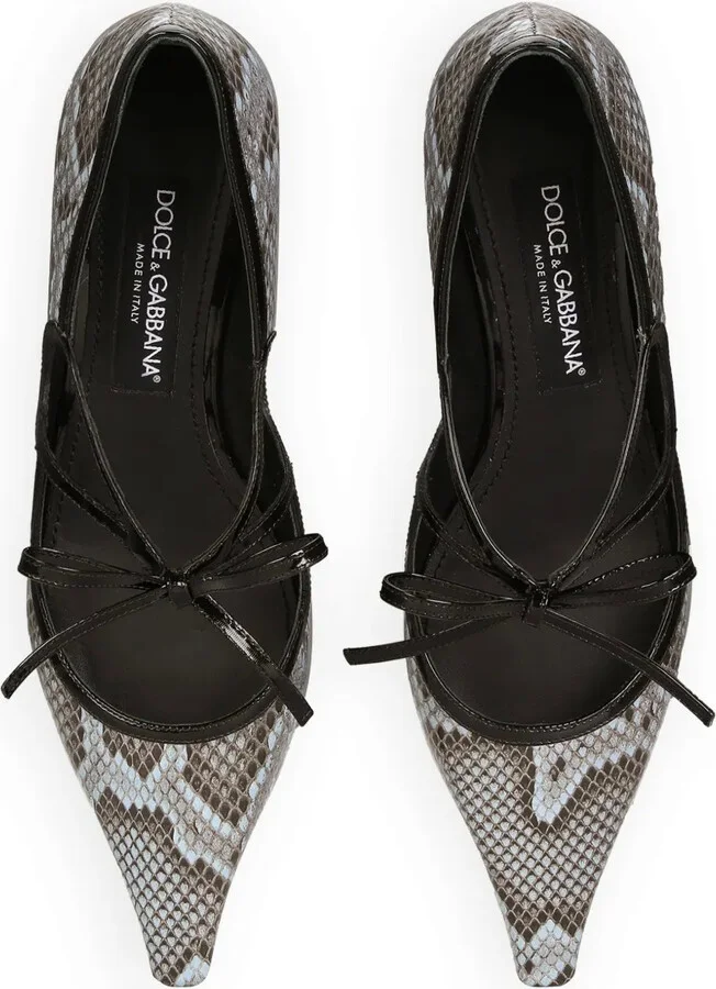 30mm Leather Ribbon-Tie Pumps - Image 4