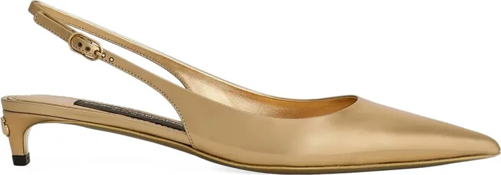 30mm Leather Slingback Pumps