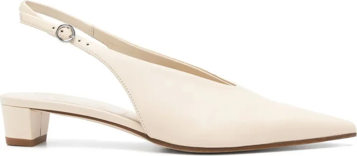 30mm Leather Slingback Pumps