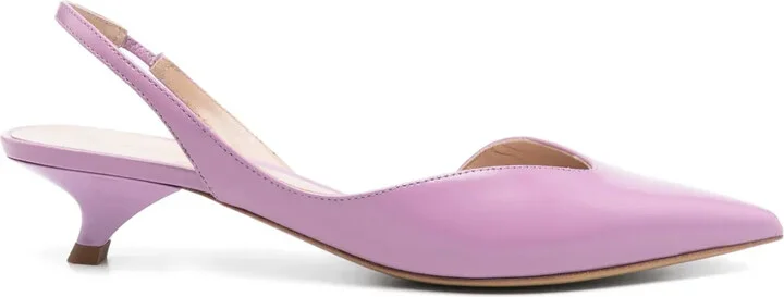 30mm Leather Slingback Pumps