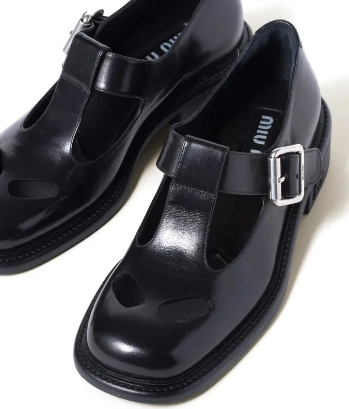 30mm leather T-bar shoes - Image 4