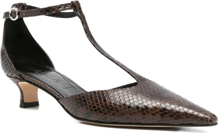 30mm Snakeskin Leather Pumps - Image 2