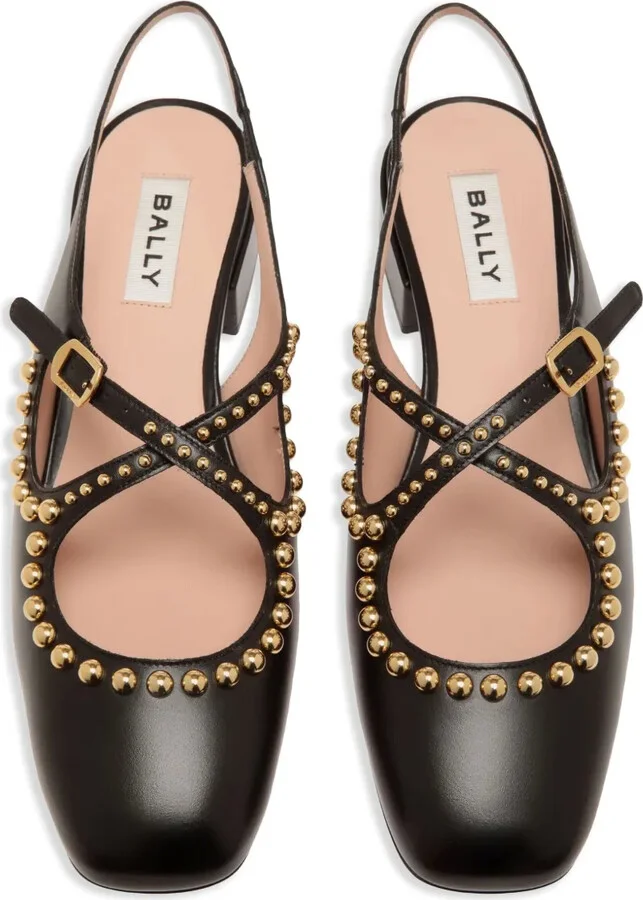30mm Studded Leather Pumps - Image 3