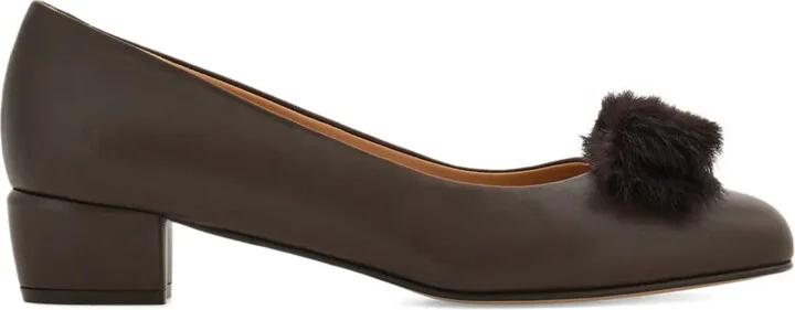 30mm Vara bow block-heel pumps