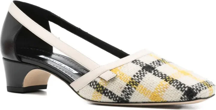 30mm Varro checked-pattern cut-out pumps - Image 2