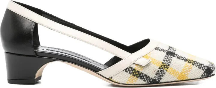 30mm Varro checked-pattern cut-out pumps