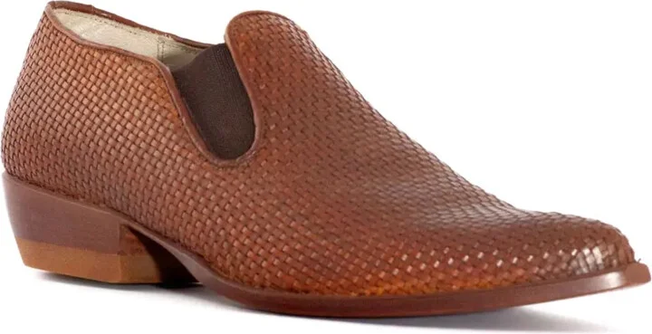 30mm Woven Leather Slip-On Boots - Image 2