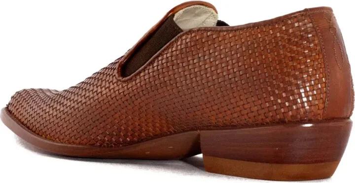 30mm Woven Leather Slip-On Boots - Image 3