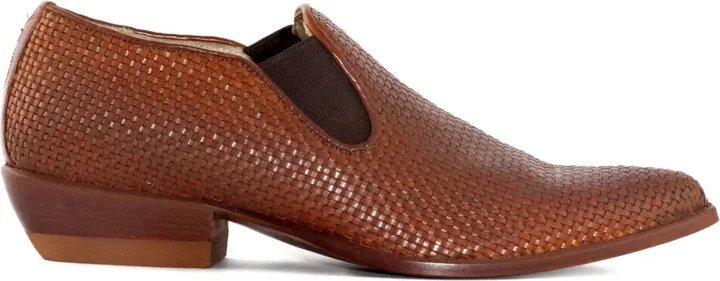 30mm Woven Leather Slip-On Boots
