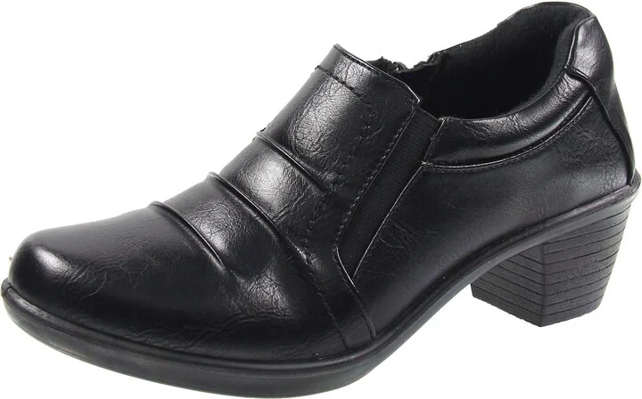 313092 Womens Block Heel Manmade Loafers