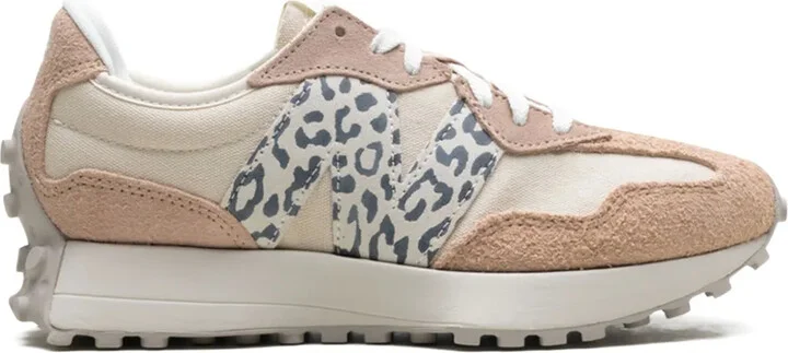 327 "Flat Taupe Linen Leopard" sneakers