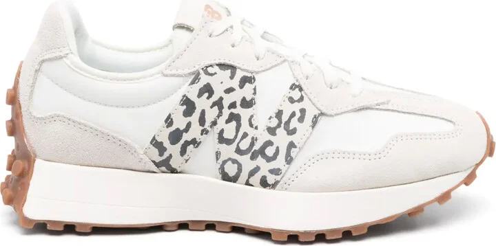 327 Leopard-Print Lace-Up Sneakers