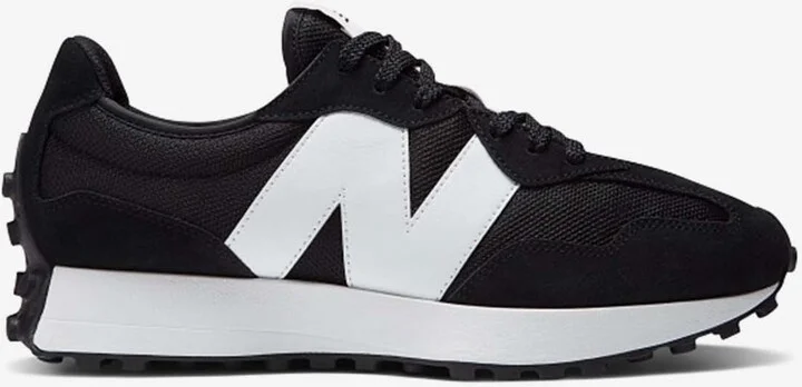 327 Low-Top Sneakers in Black with White