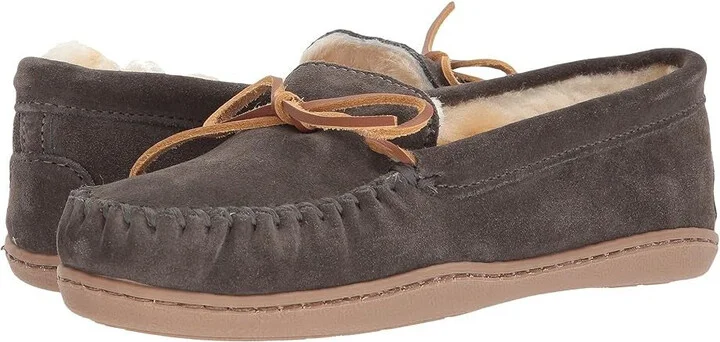 3345 Slipper Womens 7 Gray Sheepskin Slip On Moc Toe Moccasin KHD2294