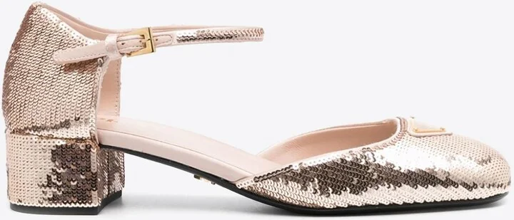 35 Logo Sequined Pumps