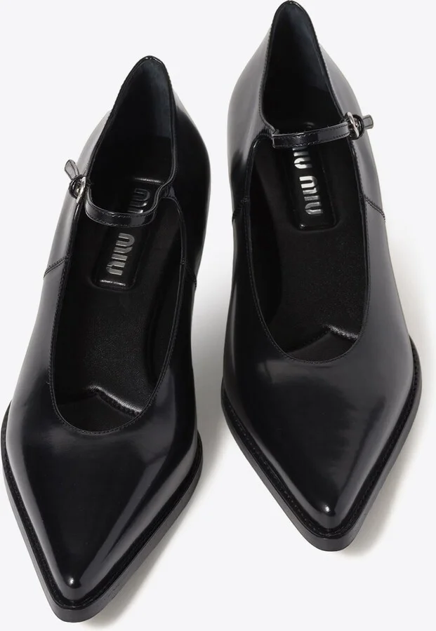 35 Mary-Jane Pumps in Brushed Leather - Image 3