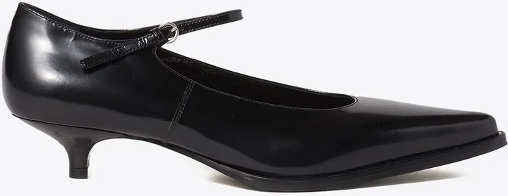 35 Mary-Jane Pumps in Brushed Leather