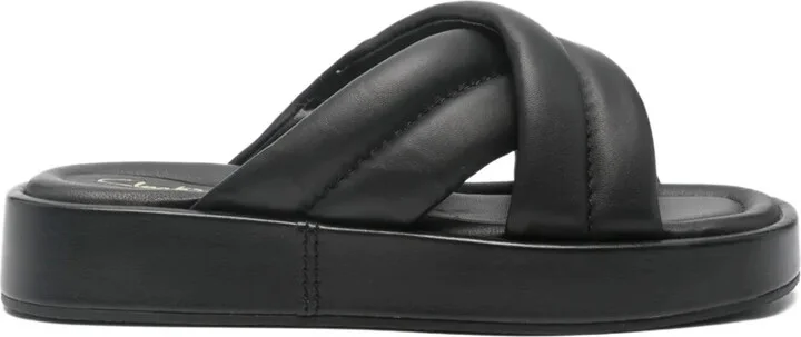 35mm Alda quilted cross-strap sandals