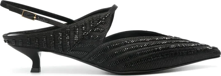 35mm Bead-Embellished Pumps